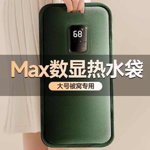 Frestec Electric Hand Warmer Explosion-proof Smart Charging National Standard Hot Compress Bag Dark Green Digital Display Max Extended Style + Graphene Quick Heat National Standard Safety/Free Explosion-proof Charging Clip