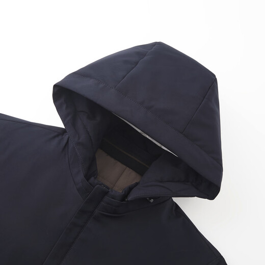 Shanshan (FIRS) men's winter mid-length cotton jacket with detachable hood for cold protection and warmth with silk liner, quilted and thickened thermal jacket