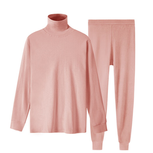 Hongdou (Hodo) Seniors' Autumn Clothes and Autumn Pants Set Women's Pure Cotton Loose Mother's High Collar Bottoming Cotton Sweater Shirt and Underpants High Lapel Meat Powder Suit L Recommended 110-120 Jin Jin equals 0.5 kg