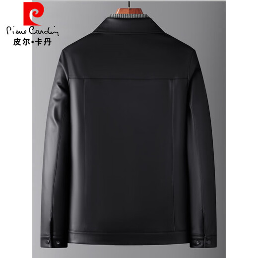 Pierre Cardin (pierre cardin) new autumn and winter men's simulated leather jackets for young and middle-aged business casual high-end leather jackets lapel jackets men's tops CJ25209 gray lapel M 170 yards 100-120 Jin Jin is equal to 0.5 kg
