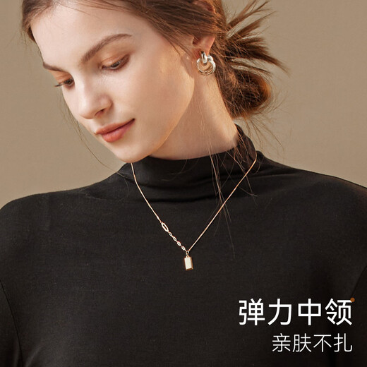 Ropa interior térmica de gatos para mujeres con medio tortuga para el desarrollador a prueba de viento a prueba de viento de resorte interno y otoñal camisa de fondo tibio 2025 nuevo producto