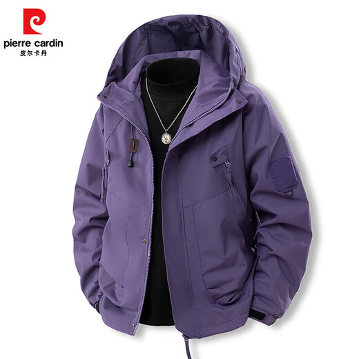 Pierre Cardin Jacket Men's 2025 Spring Outdoor Windproof and Waterproof Mountaineering Jacket Hooded Jacket QG-J90 Khaki XL