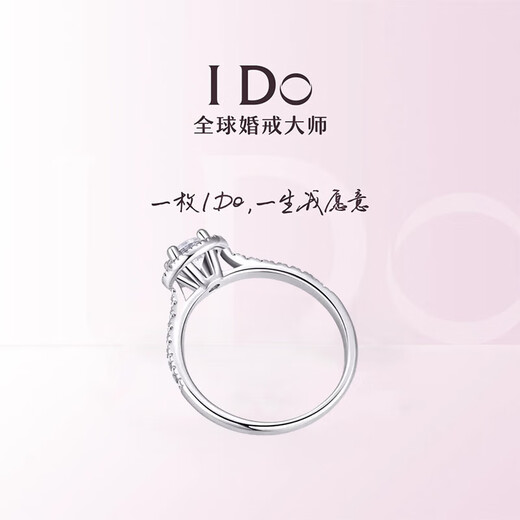 I Do platinum PT950 diamond ring 1 carat classic round diamond ring women's ring wedding ring proposal wedding gift for wife and girlfriend round bag - 1 carat diamond size 19