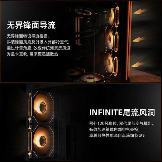 Xingu (segotep) unbounded 5pro split 360 sea view room chassis (strong heat dissipation 5 degrees / dual 360 water cooling positions / ATX large motherboard position / 11 fan positions / multi-directional cat hair prevention)