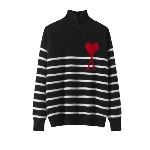 Pash Qingcang Cashmere Sweater Women's 100% Cashmere Autumn and Winter Turtleneck 400g Thickened Loose Sweater 83 Classic Black L