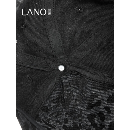 Lannuo Denim Leopard Print Baseball Cap Women's 2025 New Model Shows Small Face, Suitable for Square and Round Faces Peaked Cap Autumn Hat Black M (56-58cm)