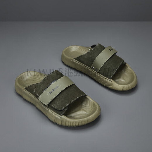 KLWP Hong Kong Luxury High-Ghd Brand Men's Shoes Summer Casual Sapersons Slippers Toe Toe Cow Whide se puede usar fuera de versátil e informal 39 VERDAD 39