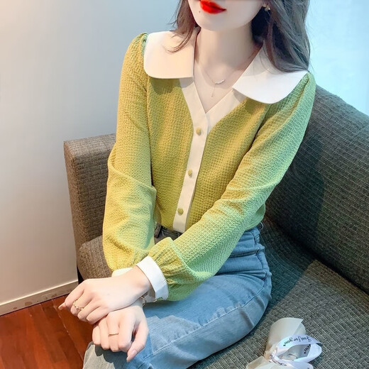 Luo Meng lace inner shirt for women 2025 new autumn and winter fashionable fashionable plus velvet bottoming doll collar long-sleeved top white regular L 105-120 Jin Jin is equal to 0.5 kg
