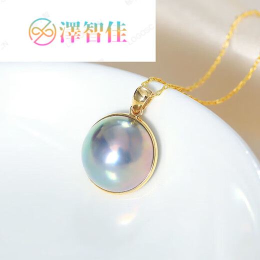 Ze Zhijia original thick gold version of mapei necklace sea water starry sky blue mapei pendant 13-14mm original straight edge thick gold model