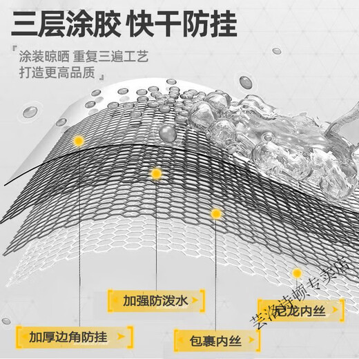 Vinoa square fish protection net thickened rubberized anti-hanging quick-drying black pit wild fishing small fish protection square mouth fishing net pocket fish fishing gear square 23*1.2 meters without package