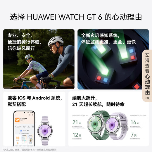 HUAWEI WATCH GT 6 Glossy White 41mm Smart Watch Multi-dimensional Emotional Health New Riding Experience Huawei GT6 Watch GT5 Upgrade