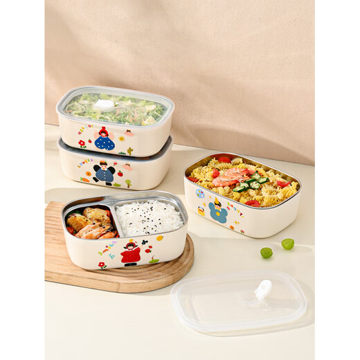 LOCK & LOCK stainless steel insulated lunch box, food-grade compartmented lunch box, student-specific office worker microwave-heated lunch box, brother style, single compartment 1500ML