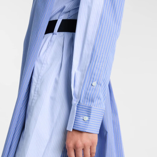 Sacai striped cotton poplin shirt dress P01099134 blue M M