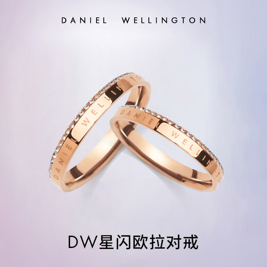Daniel Wellington dw couple ring 25AW new product Euler series small row diamond couple ring birthday gift for girlfriend Euler-rose gold pair (contact customer service for notes)