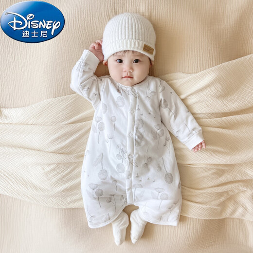 Disney (Disney) Spring and Autumn Baby Sleeping Bag Children's Winter Anti-Kick Quilt Warm Pajamas for Men and Women Baby Padded Jumpsuit Pure Cotton Nightgown Dandelion Warm Thin Cotton Sleeping Bag 110cm