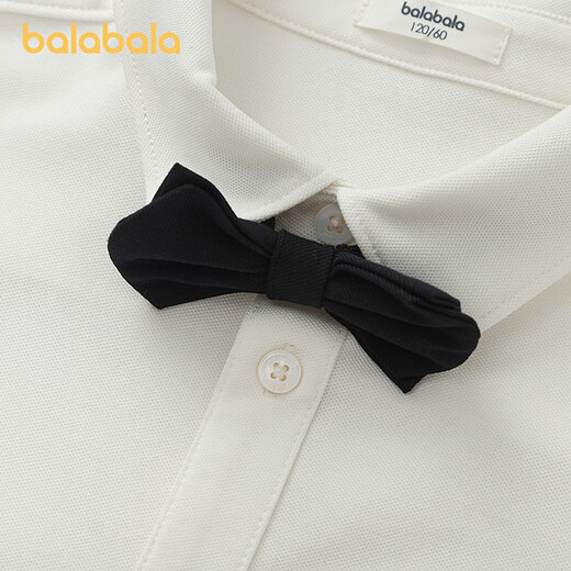 BALABALA Shopping mall same style boys' shirts, children's long-sleeved 2025 new autumn clothing, trendy big children's shirts, original white 10101 110