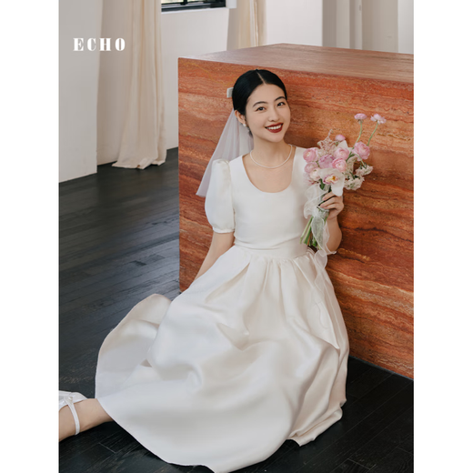 Lism International First-Line Brand White Robe Robe Milk Candy Custom Widding Robe Marile Engagement et obtenir un certificat White Robe Champagne blanc (spot) XS