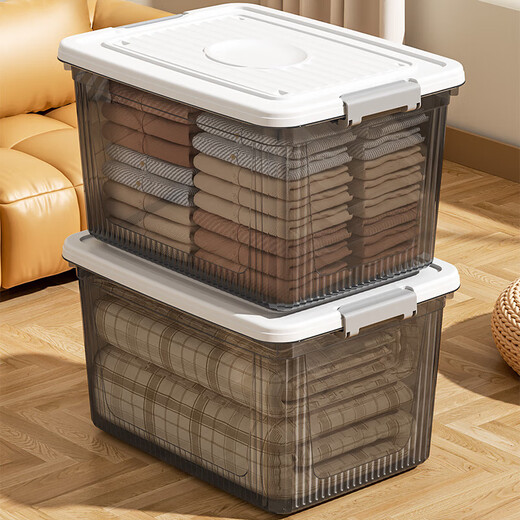 Storage box transparent dust-proof and mildew-proof finishing box dormitory home quilt clothing storage box huge size large capacity extra large size - three pack buy one get two free