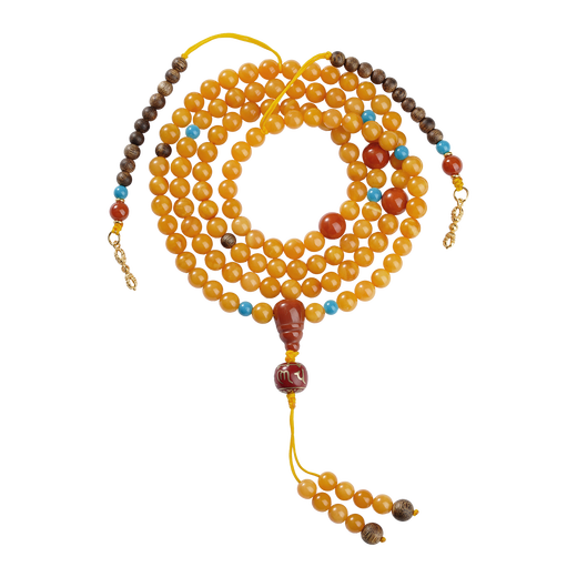 Potala Palace Beeswax Southern Red Agarwood 108 Beads Necklace Bracelet Ash Beads 925 Silver Bracelet Pendant Birthday Gift for Men and Women