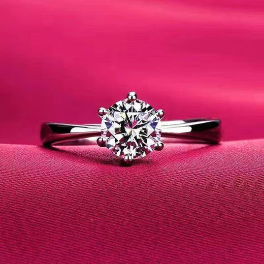 Genuine PT950 platinum ring for women, fashion and personality, moissanite couple's ring, platinum proposal diamond ring for men and women, 2.9g, simple women's ring, 0.5 carat (opening can be adjusted)