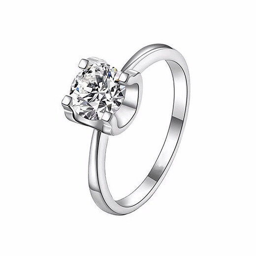 I Do platinum PT950 diamond ring classic bull head 1 carat cultivated diamond proposal engagement diamond ring gift for girlfriend classic bull head 50 points diamond opening adjustable