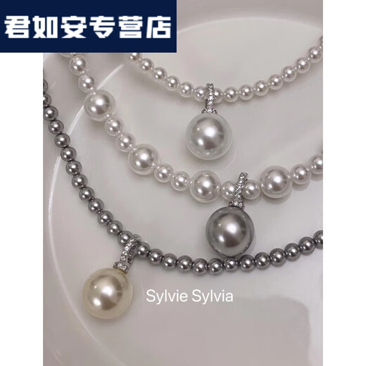 Chikejia Pearl Pendant Light Luxurious Sparkling Diamond Temperament Single Button S925 Silver Necklace Simple and Generous 12mm Nanyang Tea Gold Single Pendant