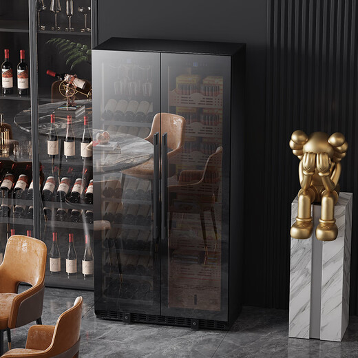 Baikelen Cigar Cabinet Mirror Glass Double Door Double Temperature Constant Temperature and Humidity Tobacco and Wine Cabinet Tea Beverage Cabinet Refrigerator Air-cooled Frost-free Household Commercial Large Capacity Embedded Spanish Cedar Wood 1.9 Meters丨Light Sensing Mirror Dual Temperature Zone丨Double Cigars丨Cedar Wood Liner丨Thick Style