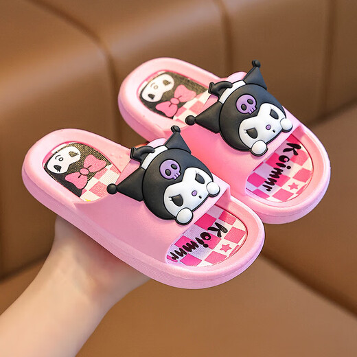 儿童拖鞋男童女童厚底防滑防臭洗澡室内柔软居家软底防摔百搭拖鞋 防滑版-【粉色】 单层 粉色库洛米 30 /30-31 长度 190