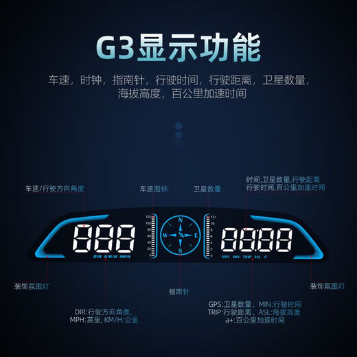 Escort electric vehicle HUD head-up display speedometer speedometer No. 9 head-up display speedometer is accurate and can be connected to the charging port of the electric vehicle mobile phone to draw electricity.
