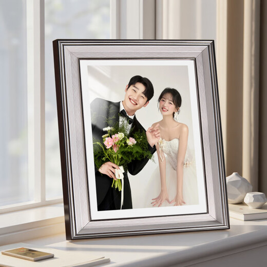 Mengsanyue Photo Studio Grade Aluminum Alloy Frame Customized Photo Frame Setup Family Portrait Wedding Dress Washed Photo Enlargement Children Moyan (High-end Model) 14-inch Setup Table (25*35cm)