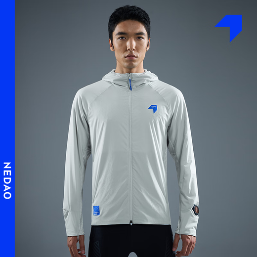 NEDAO inner channel energy-containing roll hooded soft shell men's and women's windproof sports autumn and winter running marathon training warm jacket jacket inner channel blue (men) 2XL