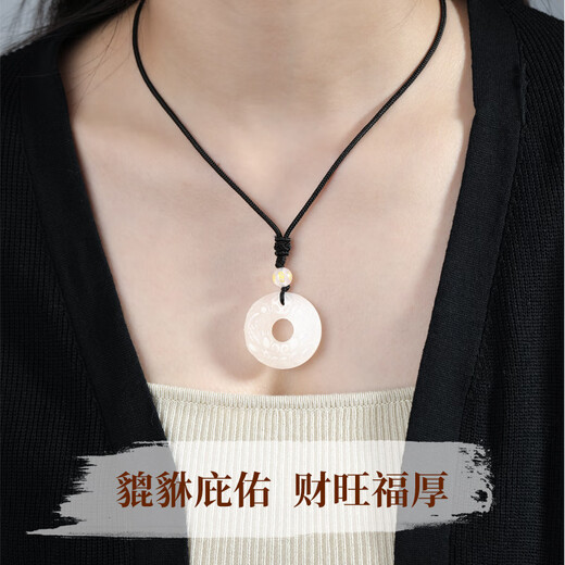 MANHE white chalcedony Pixiu safety buckle necklace for women 2025 new pendant wife birthday gift for girls and girlfriends