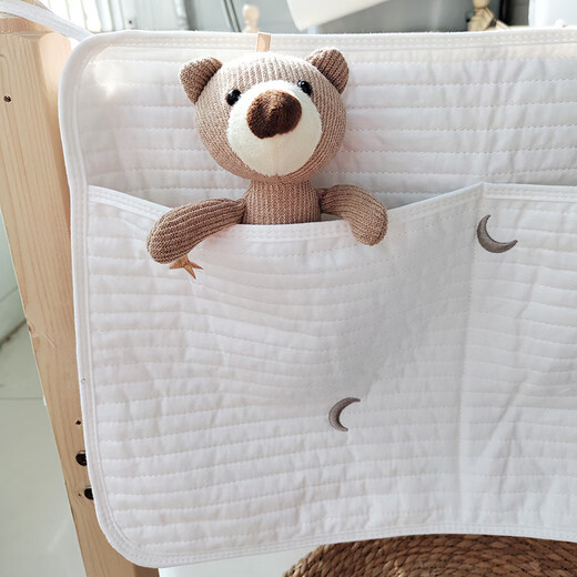 Storage hanging bag diaper diaper newborn clothing toy storage bag baby bedside storage hanging bag bag Huang Xingyue double pocket hanging bag (50*35cm)