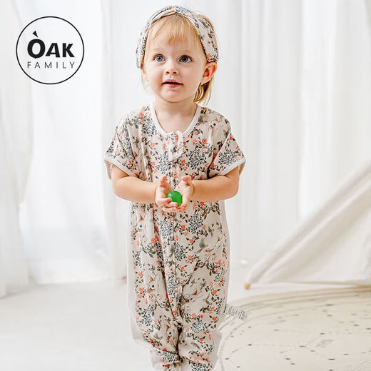 OAK FAMILY baby sleeping bag bamboo cotton gauze spring and summer thin baby pajamas split leg newborn anti-kicking quilt summer x Tianzhuqian 90cm