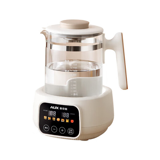 Oaks (AUX) health kettle, kettle, thermostatic kettle, health kettle, teapot, teapot, all-in-one machine, fully automatic glass insulation, small household 1.5L square pot YS130 color screen black plate - standard configuration