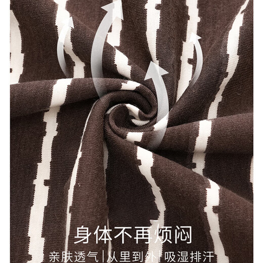 Nightgown with chest pad for women spring and autumn long sleeves 2025 new striped loose dress summer long home clothing A13077 M