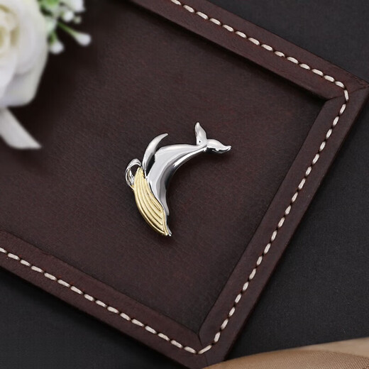 Shijun (SHIJUN) high-end men's evening suit dress brooch fashion corsage wedding groom accessories lapel pin Whale