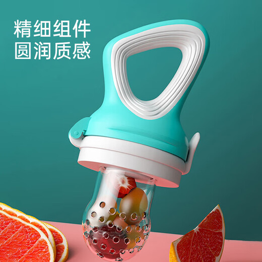 Baby bite bag fruit and vegetable bag baby pacifier food supplement baby food bite bag fruit and vegetable bag green geometric fruit and vegetable bag + medium mesh bag 1 pack