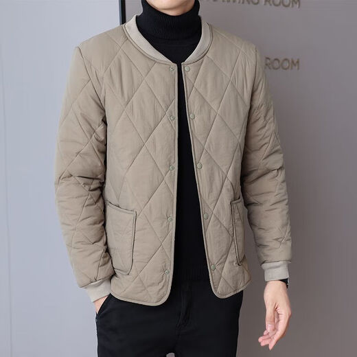 Men's short velvet and thickened liner cotton-padded jacket for autumn and winter, small cotton-padded jacket for inner wear, casual warm cotton coat, black 2XL 135-153Jin Jin equals 0.5 kg