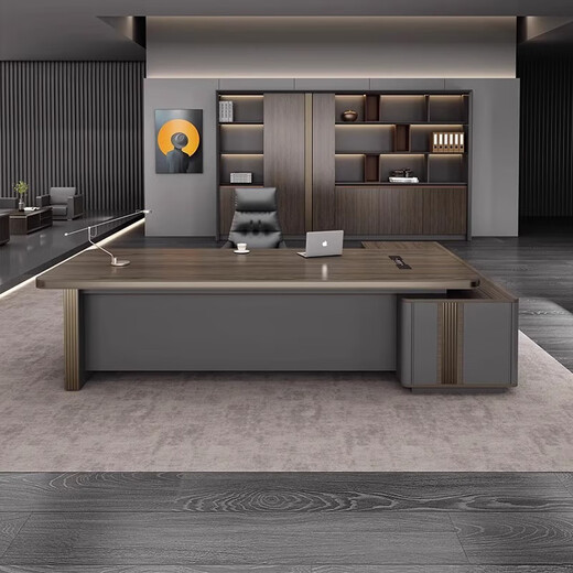 Mutini boss desk and chair combination office boss table simple modern president desk executive manager desk and chair 1.6m boss table without side cabinets + multi-functional wire box