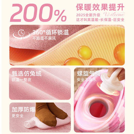 Fill hot water bag for companion, warm water bag, hand warmer, baby girl, thickened explosion-proof warm quilt, aunt artifact 1000ml green
