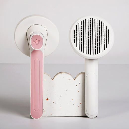 New pet comb for cats and dogs, one-click hair removal, beauty opening, automatic hair removal, stainless steel needle brush, gray opp bag