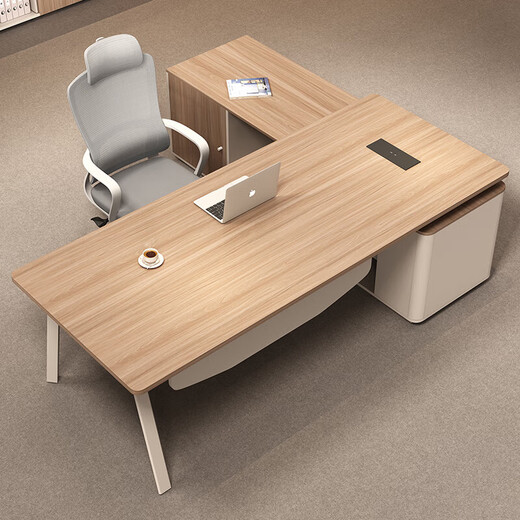 Boss desk and chair combination simple modern single table office furniture table executive desk supervisor manager table 1.6 meters boss table (long cabinet version)
