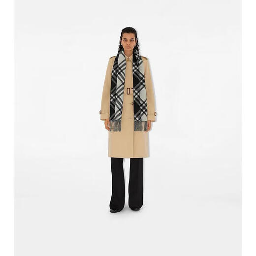 BURBERRY new product scarves for men and women plaid cashmere scarf black