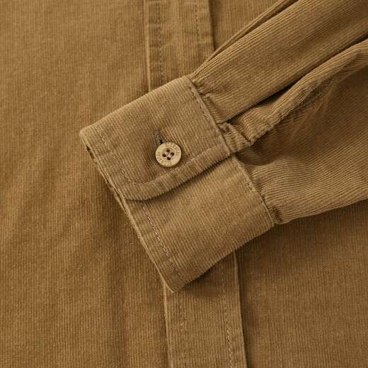 ELLE KIDS children's clothing Maillard long-sleeved shirt girls autumn and winter new corduroy embroidered retro style top khaki 120 (110/120)