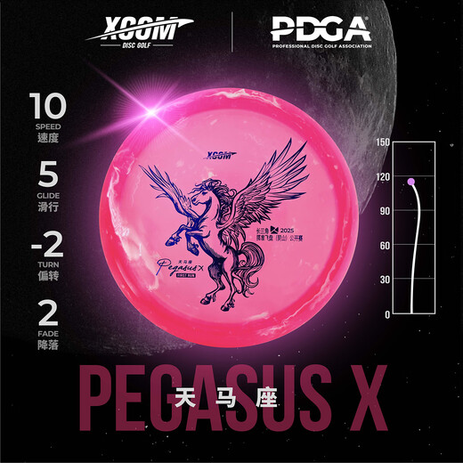 X-COM Pegasus 10 5-2 2 Throw Far Disc Golf Frisbee Designed for Outdoor Professional Adult Competitions Ike Pegasus-Mars-Event Style 170-175 Color Randomly Issued