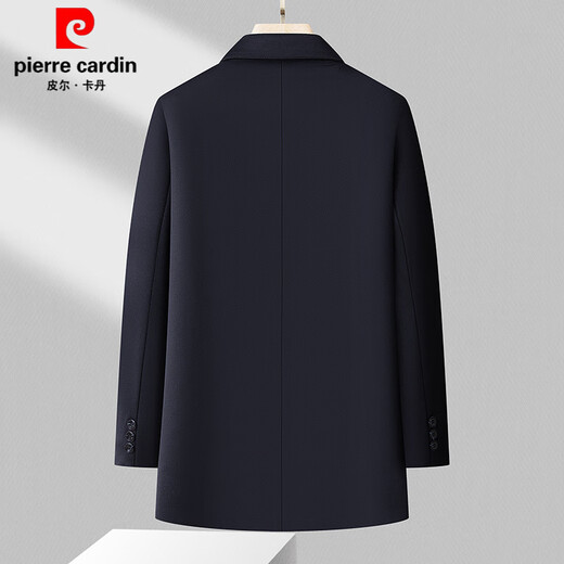 Pierre Cardin mid-length wind clothes for men in autumn and winter new style middle-aged and elderly dads removable down liner warm jacket for men black XL 180