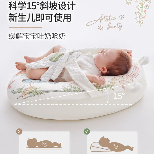 DOMICOCO Duomi Coco baby anti-vomiting slope pillow feeding slope pad newborn baby anti-overflow milk choking lying down artifact Yaji Lefang