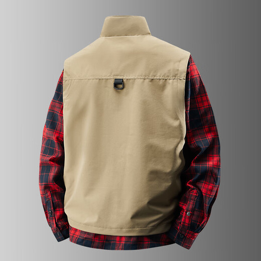 Spring and Autumn Thin Vest Men's External Wear Multi-Pocket Workwear Outdoor Photography Fishing Windproof Wear-Resistant Vest Black M 90-110Jin Jin equals 0.5kg