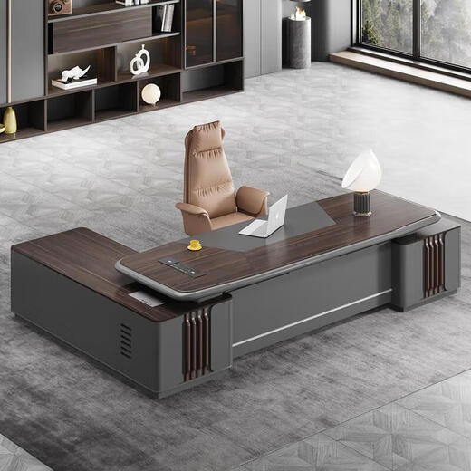 Leadership desk, president desk, boss desk, painted executive desk, office manager desk, supervisor desk and chair combination, 2.2m double cabinet boss desk